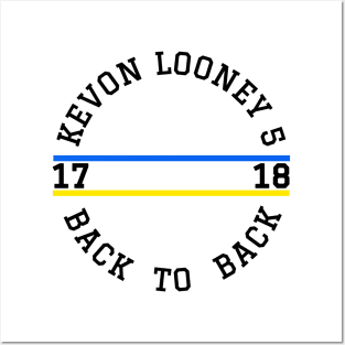 Kevon Looney 5 Back to Back Championship 2017 -2018 white Posters and Art